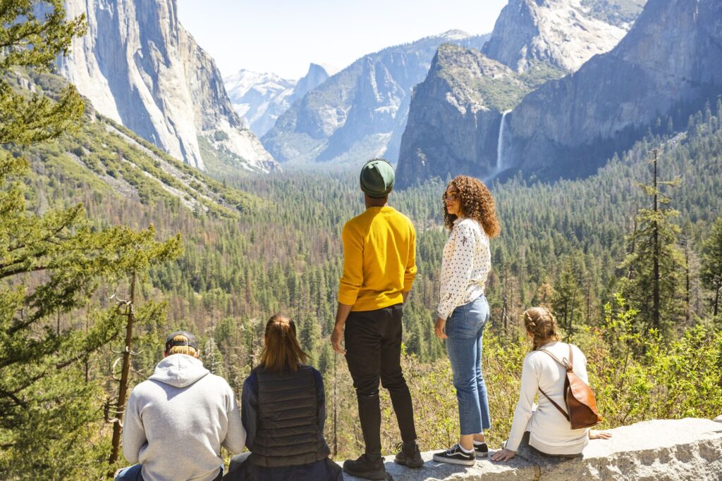 people in mountains on contiki adventure