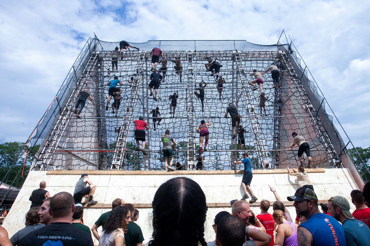 Participants climbing the Mudderhorn